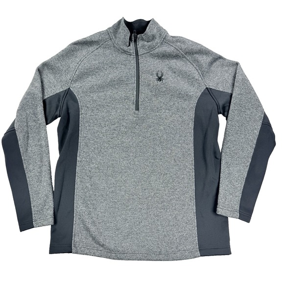 Spyder Other - Mens Spyder Outbound Stryke Sweater Jacket Pullover Size XL Gray Black 1/2 Zip